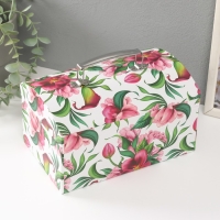 Шкатулка картон сундучок "Яркие цветы" набор 3 шт 26х18х16,5 24х16х14,5 22х14х12,7 см