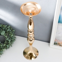 Подсвечник металл на 1 свечу "Изящный" золотой 50х13х13 см Подсвечник металл на 1 свечу "Изящный" золотой 50х13х13 см