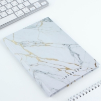 Ежедневник в твердой обложке А5, 80 листов "Белый мрамор"