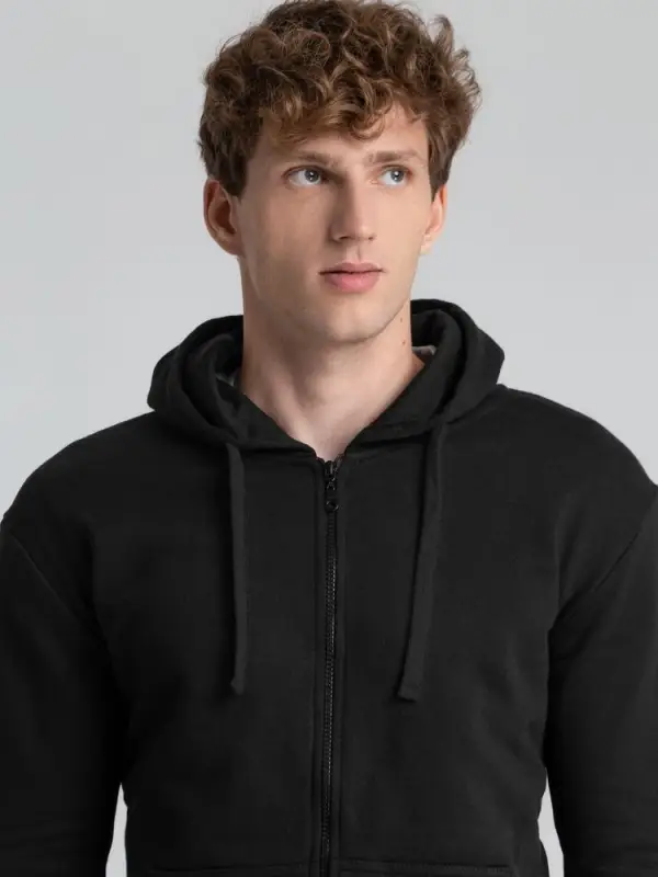 Толстовка на молнии с капюшоном Siverga Heavy 2.0, черная, размер 3XL