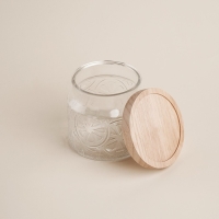 Банка стеклянная для хранения сыпучих продуктов SL Home &laquo;Валенсия&raquo;, 1 л, 12&times;11,5 см, с деревянной крышкой