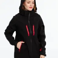 Куртка-трансформер женская Matrix черная с красным, размер M
