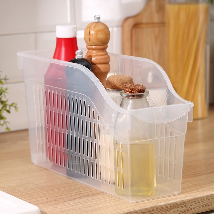 Контейнер для хранения на колёсиках RICCO, 6 л, 35,5&times;13&times;20 см, с ручкой, цвет прозрачный