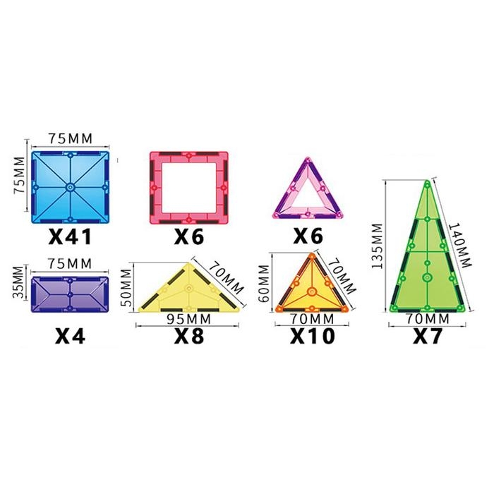 Конструктор магнитный &laquo;Геометрические фигуры&raquo;, 82 детали