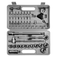 Набор инструментов в кейсе ТУНДРА, автомобильный, 1/2" и 1/4", 54 предмета