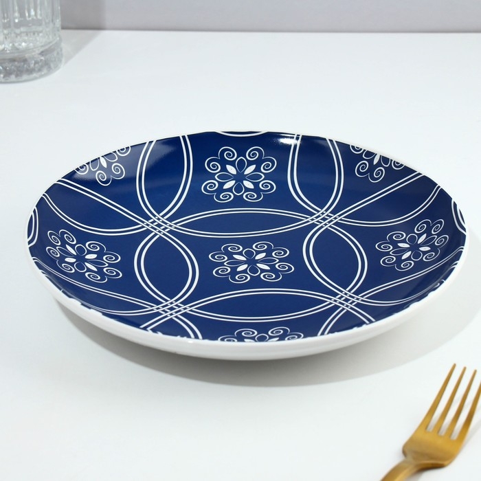 Тарелка керамическая «Марокко», 22.5 см, цвет синий Тарелка керамическая «Марокко», 22.5 см, цвет синий