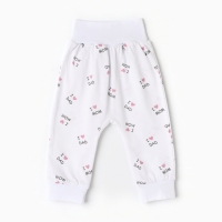 Штанишки детские "Антошка", цвет белый/папа, рост 68 см
