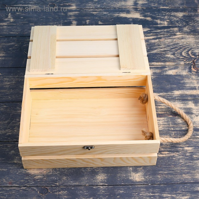 Подарочный ящик 30&times;20&times;10 см деревянный с откидной крышкой, с замком, ручка Дарим Красиво