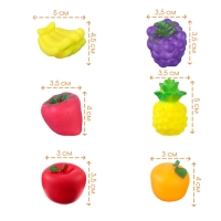 Набор резиновых игрушек для ванны &laquo;Фрукты&raquo;, 6 шт, виды МИКС, Крошка Я
