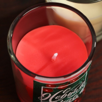 Новогодние свечи в стакане (набор 2 шт.) &laquo;Новый год: С Новым годом!&raquo;, аромат ваниль