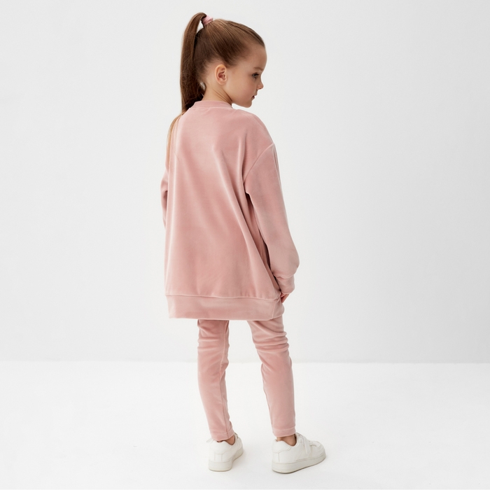 Костюм детский (свитшот, лосины) KAFTAN Plushy р.34 (122-128), розовый