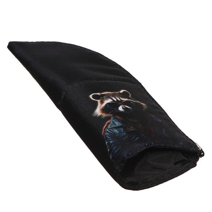 Пенал тубус-подставка, 85 х 210 х 65 мм, мягкий, тканевый, Calligrata, ПМО 12-20 "Енот"