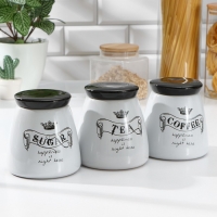 Набор банок керамических для сыпучих продуктов &laquo;Винтаж&raquo;, 750 мл, 3 предмета