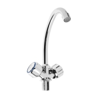 Смеситель для кухни "МИРАЖ" V338M TYE-1005, двухвентильный, излив 300 мм, ручка МИКС, хром Смеситель для кухни "МИРАЖ" V338M TYE-1005, двухвентильный, излив 300 мм, ручка МИКС, хром