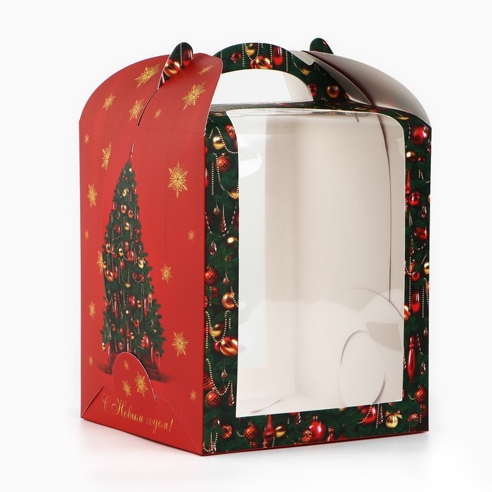Складная коробка под маленький торт «Роскошная ёлка», 15 х 15 х 18 см, Новый год Складная коробка под маленький торт «Роскошная ёлка», 15 х 15 х 18 см, Новый год
