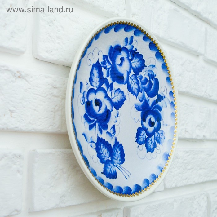 Тарелка декоративная &laquo;Рисунок Гжель&raquo;, D = 20 см