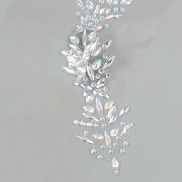 Наклейка пластик стразы на волосы "Сердца" 26,5х13 см Наклейка пластик стразы на волосы "Сердца" 26,5х13 см