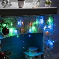 Гирлянда «Бахрома» 3 × 0.5 м, IP20, тёмная нить, 80 LED, свечение мульти, 8 режимов, 220 В Гирлянда «Бахрома» 3 × 0.5 м, IP20, тёмная нить, 80 LED, свечение мульти, 8 режимов, 220 В