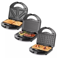 Мультипекарь Kitfort КТ-3608, 750 Вт, венские вафли/гриль/сэндвичи, чёрно-серый