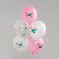 Букет из шаров 12" «Единорог», конфетти, латекс, лента, набор 5 шт. Букет из шаров 12" «Единорог», конфетти, латекс, лента, набор 5 шт.