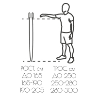 Скакалка 3.8 м, на рост от 183 см, цветная