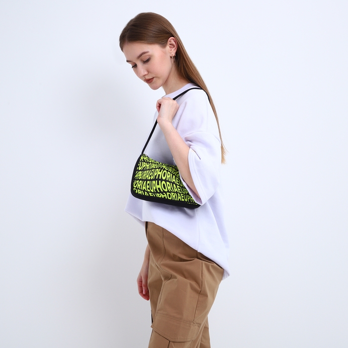 Сумка женская багет из текстиля, &laquo;Эйфория&raquo;, 23х13х5 см.