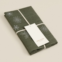 Набор салфеток с вышивкой SL HOME New Year 40х40см-2 шт., лен 100%, 265 гр/м2