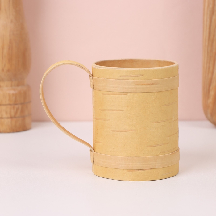 Кружка средняя, 6&times;6&times;7,5 см, 150 мл, береста