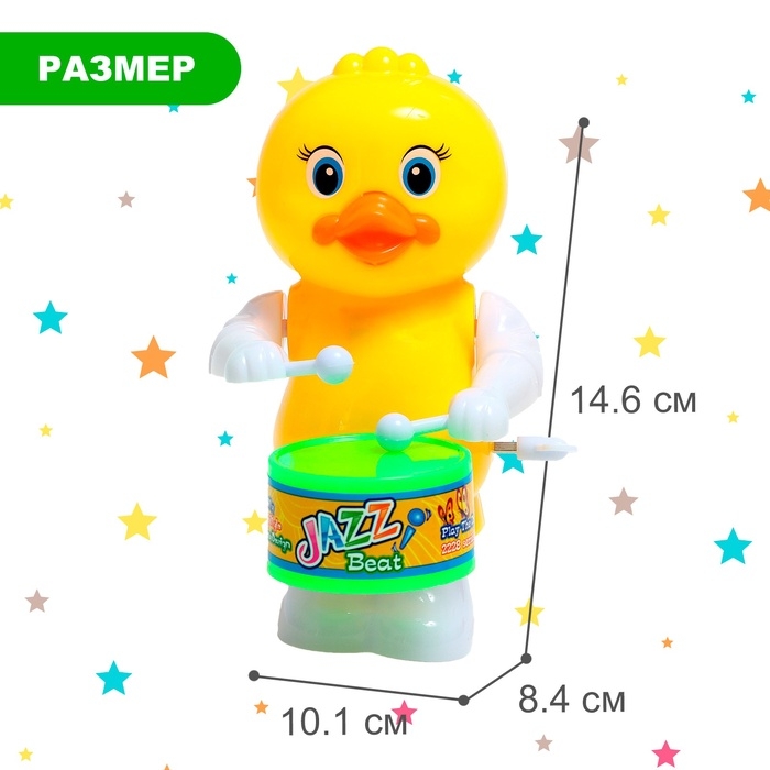 Заводная игрушка &laquo;Утка барабанщик&raquo;, МИКС