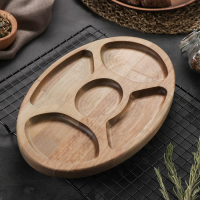 Менажница овальная Adelica «Бочонок», 5 секций, 30×20×1,8 см, массив берёзы Менажница овальная Adelica «Бочонок», 5 секций, 30×20×1,8 см, массив берёзы