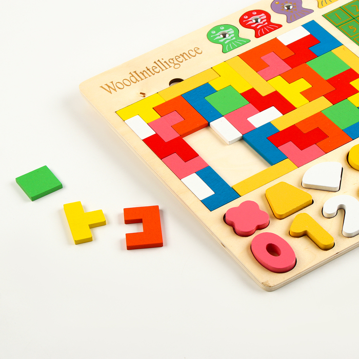 Развивающая игра 6 в 1 &laquo;Рыбалка+танграм+пятнашки+тетрис+фигуры+цифры&raquo; 30&times;45&times;0,8 см