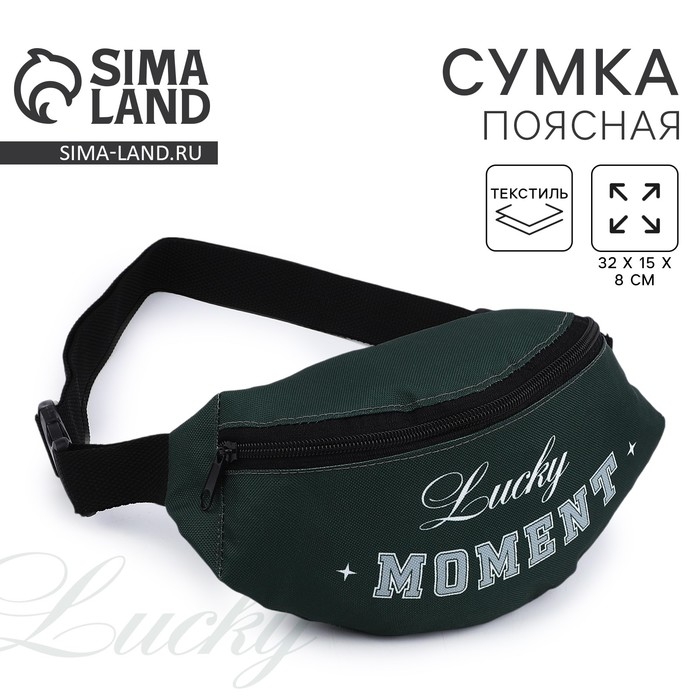 Сумка поясная Lucky Moment, 32х8х15 см, отд на молнии, цвет зелёный Сумка поясная Lucky Moment, 32х8х15 см, отд на молнии, цвет зелёный