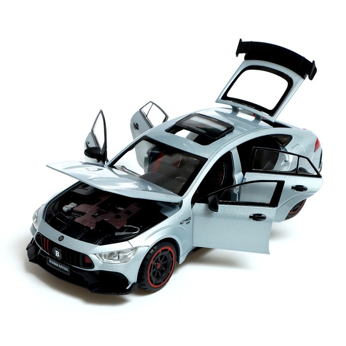 Машина металлическая «Купе», 1:24, открываются двери, капот, багажник, инерция, цвет серый Машина металлическая «Купе», 1:24, открываются двери, капот, багажник, инерция, цвет серый
