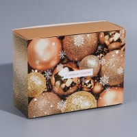 Подарочная коробка складная, новогодняя&laquo;Новогодние шары&raquo;, 20 х 15 х 8 см, Новый год