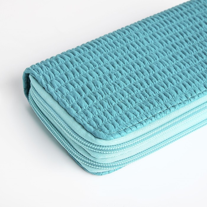 Кошелёк женский на молнии, цвет бирюзовый