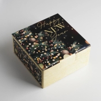 Коробка подарочная новогодняя складная &laquo;Present&raquo;, 15 х 15 х 7 см, Новый год