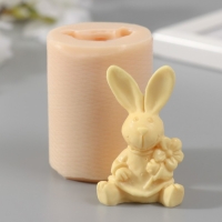 Молд силиконовый "Заяц с цветком" 3,5х3х5,5 см МИКС Молд силиконовый "Заяц с цветком" 3,5х3х5,5 см МИКС