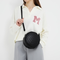 Сумка женская круглая из искусственной кожи, 18х18 см, цвет чёрный Сумка женская круглая из искусственной кожи, 18х18 см, цвет чёрный