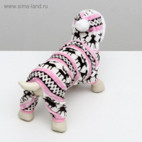 Комбинезон "Олени" с капюшоном, размер XXL (ДС 45 см, ОГ 55 см, ОШ 45 см), розовый