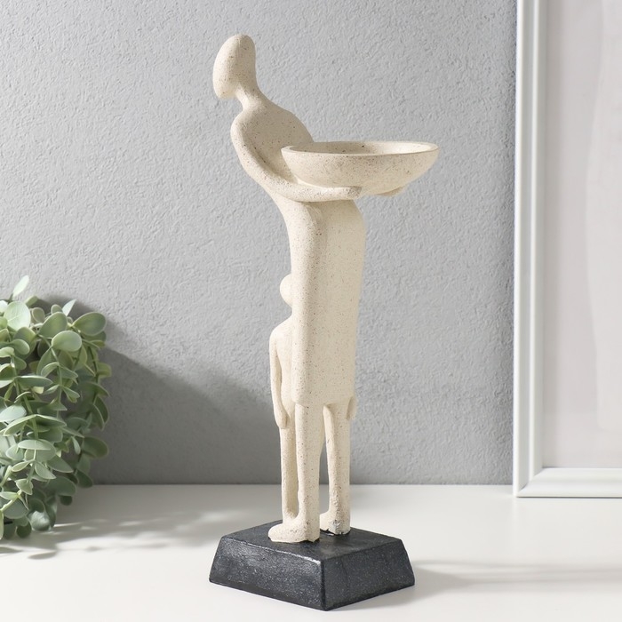 Подсвечник полистоун "Материнство" белый 15х11х34,5 см