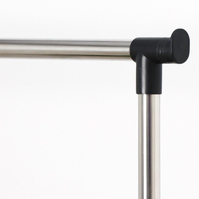 Стойка - вешалка напольная для одежды Доляна, телескопическая 90(160) см, 1 перекладина, 80&times;43 см, цвет чёрный/хромированный