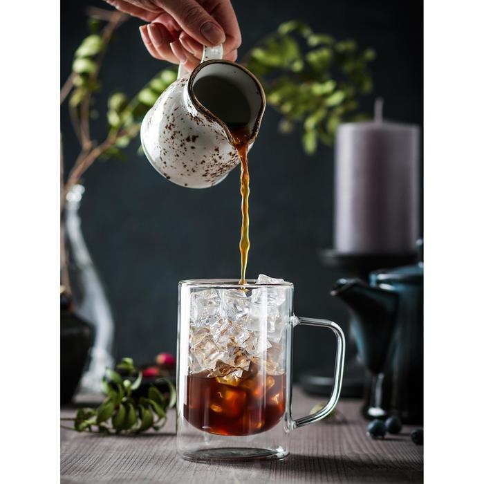 Кружка стеклянная с двойными стенками Magistro «Дуо», 300 мл, 12×9×11 см Кружка стеклянная с двойными стенками Magistro «Дуо», 300 мл, 12×9×11 см