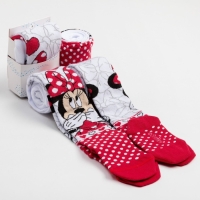 Колготки Дисней &laquo;Минни Маус&raquo;, цвет красный/белый, 104-110 см