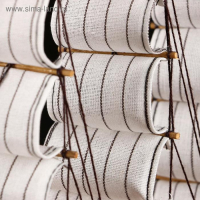 Корабль "Медуза" трехмачтовый с белыми парусами, белые борта с полосками,  33*7*32см