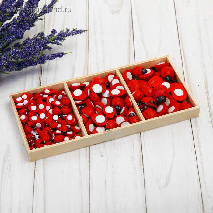 Набор декоративных наклеек &laquo;Божьи коровки&raquo; 3 размера; 8,2&times;19&times;1,5 см