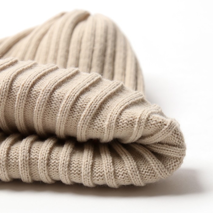 Шапка женская MINAKU Шапка женская MINAKU "Трюфель" цвет бежевый, размер 54-56