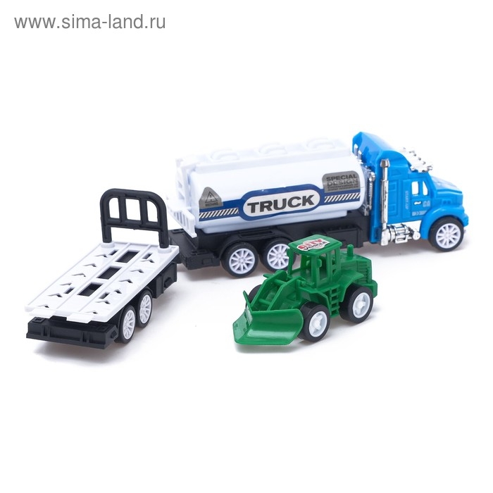 Грузовик инерционный «Городские службы» с трактором, МИКС Грузовик инерционный «Городские службы» с трактором, МИКС