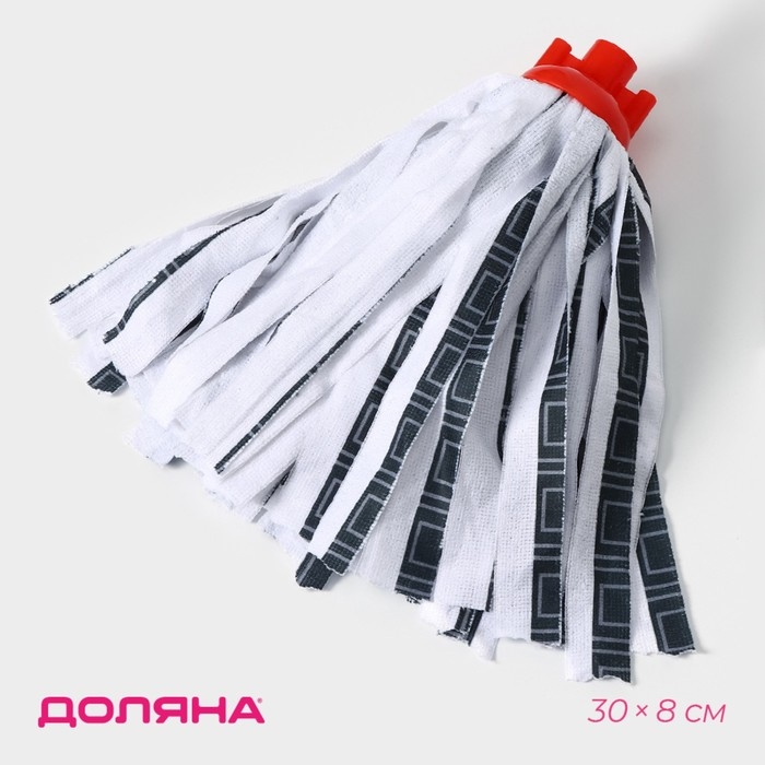 Насадка для швабры ленточная Доляна &laquo;Полоски&raquo;, микрофибра, 30&times;8&times;8 см, цвет МИКС