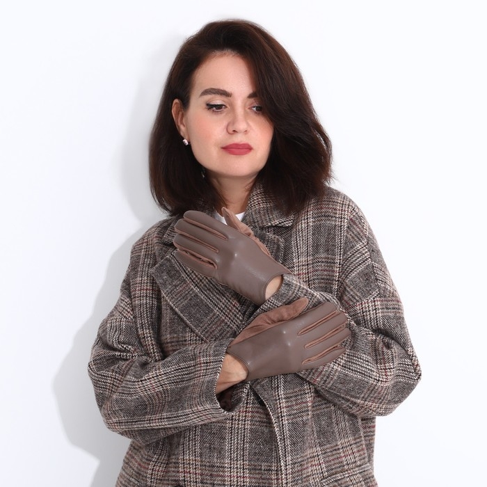 Перчатки женские, безразмерные, без утеплителя, цвет коричневый Перчатки женские, безразмерные, без утеплителя, цвет коричневый