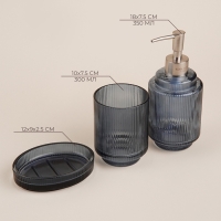 Аксессуары для ванной SL Home, 3 предмета: дозатор, мыльница, стакан Аксессуары для ванной SL Home, 3 предмета: дозатор, мыльница, стакан